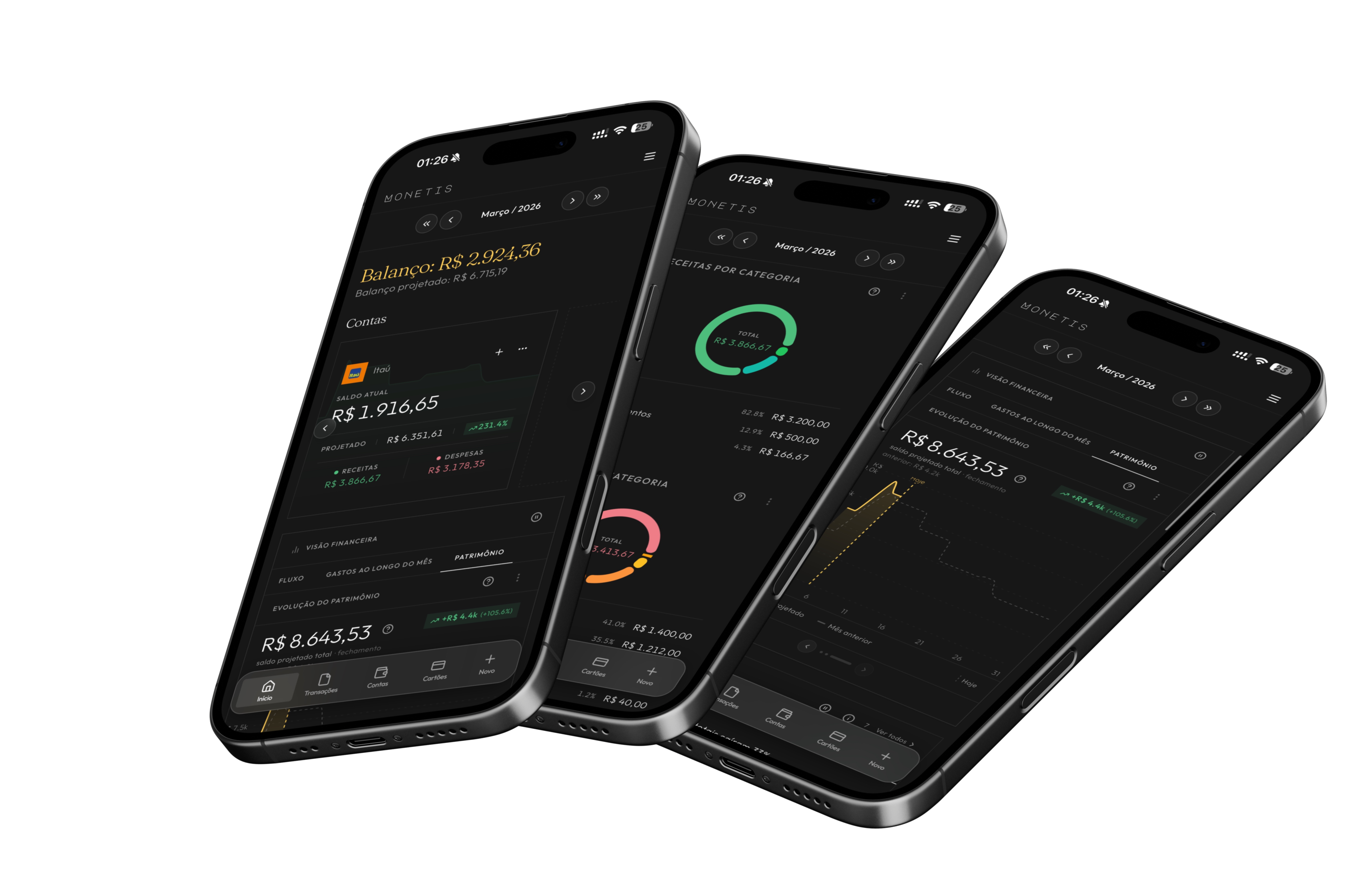 Monetis no mobile - design responsivo e intencional